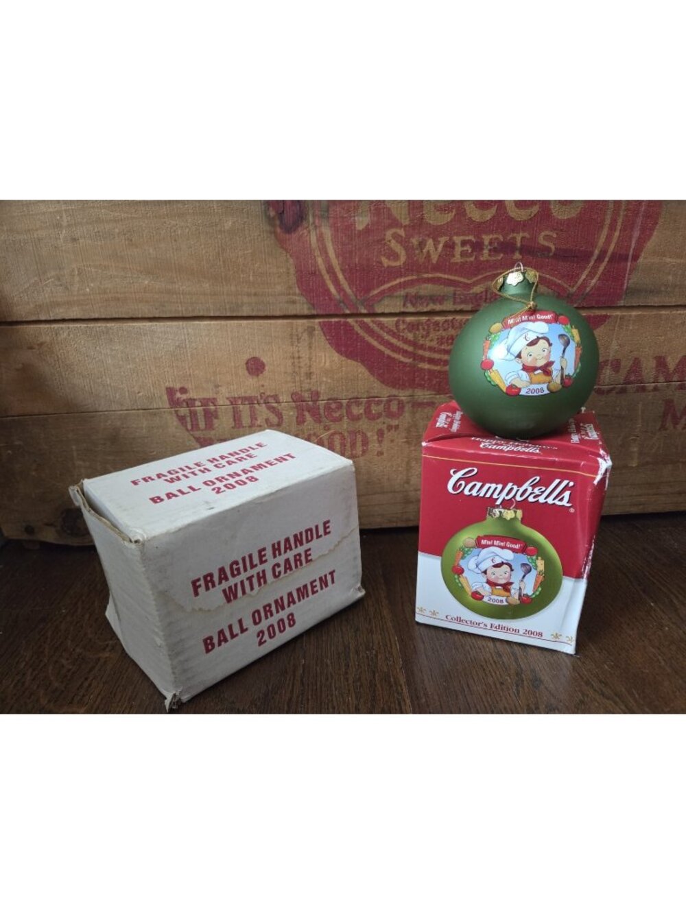 Vtg Campbell’s Soup Kids Glass Ball Christmas Ornament Collector’s Edition 2008